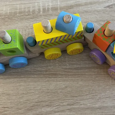 Petit train 3 wagons en bois Ulysse